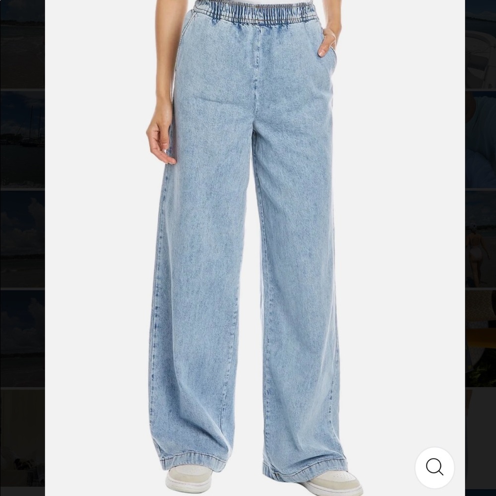 WeWoreWhat Straight Leg Indigo Denim Pull On Jean